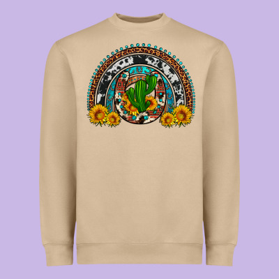 Cactus Sunflower Horseshoe Rainbow Heavyweight Sweatshirt Designed By Artiststas