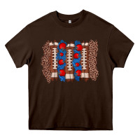 Chocolate Brown football brushstroke Heavy Core Tee - Zillion Design Studio
