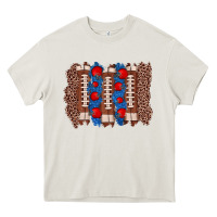 Cream football brushstroke Heavy Core Tee - Zillion Design Studio