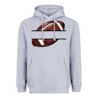 Heather Grey football name frame Heavyweight Hoodie - BarkalooDesign