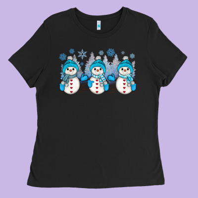 Snowman Winter Ladies Tee Designed By Jahusdesignshop