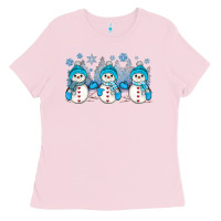Bubblegum Pink snowman winter Ladies Tee - JahusDesignShop