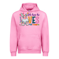 Fuchsia Pink Oh how he loves us Easter Day Urban Hoodie - HowdyJamesFarm