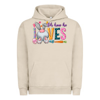 Pigment French Oak Oh how he loves us Easter Day Urban Hoodie - HowdyJamesFarm