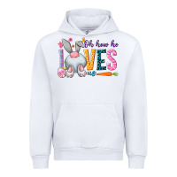 White Oh how he loves us Easter Day Urban Hoodie - HowdyJamesFarm