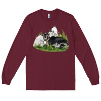 Burgundy two baby nigerian dwarf goat Long Sleeve Tee - LillyAllenDesigns