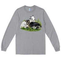 Heather Grey two baby nigerian dwarf goat Long Sleeve Tee - LillyAllenDesigns