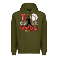 Army Green back to school 1st baseball game on Premium Hoodie - NancyCooperArtShop