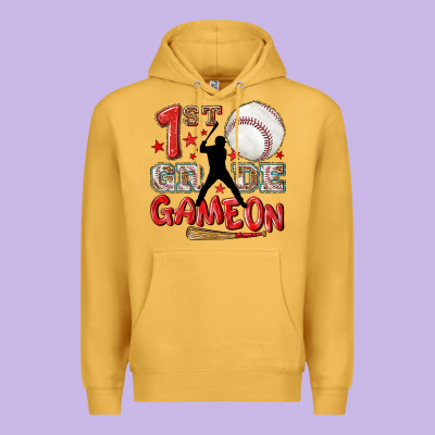 Back To School 1st Baseball Game On Premium Hoodie Designed By Nancycooperartshop
