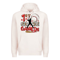 Pale Pink back to school 1st baseball game on Premium Hoodie - NancyCooperArtShop