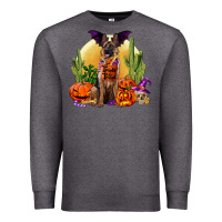 Charcoal Heather Halloween german shepherd Premium Sweatshirt - RanaPortraitStore