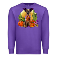 Purple Halloween german shepherd Premium Sweatshirt - RanaPortraitStore