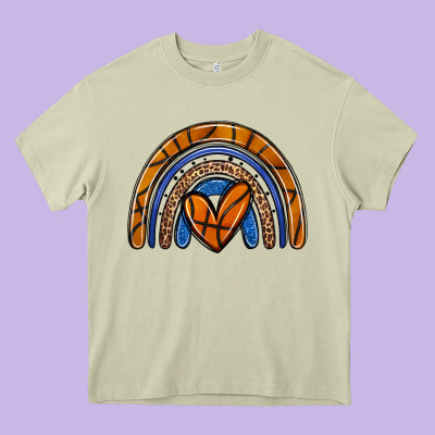 Basketball Rainbow Heavy Core Tee Designed By Zillion Design Studio