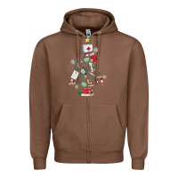 Chestnut nurse christmas tree Zipper Hoodie - MaliasSmallBusiness