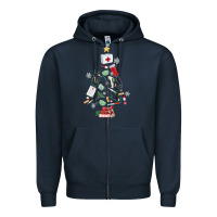 Navy nurse christmas tree Zipper Hoodie - MaliasSmallBusiness