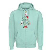 Seafoam nurse christmas tree Zipper Hoodie - MaliasSmallBusiness