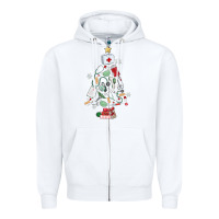 White nurse christmas tree Zipper Hoodie - MaliasSmallBusiness