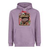 Lavender cute floral baby sloth Heavyweight Hoodie - Jasminsmagicworld