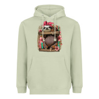 Matcha cute floral baby sloth Heavyweight Hoodie - Jasminsmagicworld