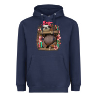 Navy cute floral baby sloth Heavyweight Hoodie - Jasminsmagicworld