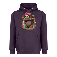Plum cute floral baby sloth Heavyweight Hoodie - Jasminsmagicworld