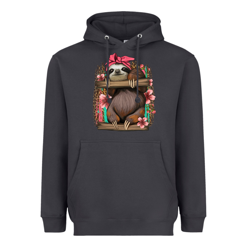 Cute Floral Baby Sloth Heavyweight Hoodie by Jasminsmagicworld | Teevron