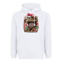 White cute floral baby sloth Heavyweight Hoodie - Jasminsmagicworld