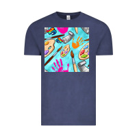 Vintage Denim find art class seamless pattern Vintage Tee - BundleAndBundleShop