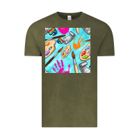 Vintage Olive find art class seamless pattern Vintage Tee - BundleAndBundleShop