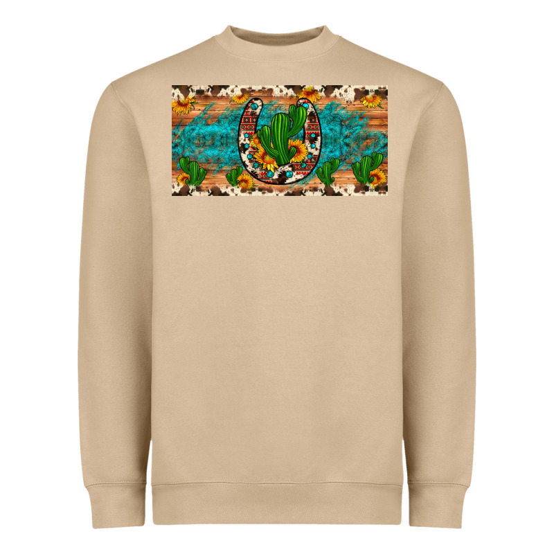 Cactus Sunflower Horseshoe License Plate Heavyweight Sweatshirt by Artiststas | Teevron