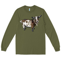 Army Green Nigerian Dwarf Goat Long Sleeve Tee - LillyAllenDesigns
