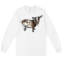 White Nigerian Dwarf Goat Long Sleeve Tee - LillyAllenDesigns