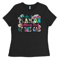 Black i didn't plan on getting out of the car Ladies Tee - Zillion Design Studio