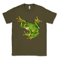 Army Green White Lipped Tree Frog Illustrations Classic Tee - LillyAllenDesigns