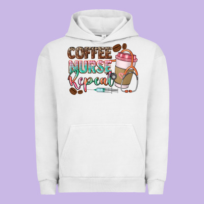 Coffee Nurse Repeat Urban Hoodie Designed By Cowgirlartshop