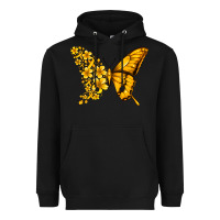 Black childhood cancer butterfly Heavyweight Hoodie - Jasminsmagicworld