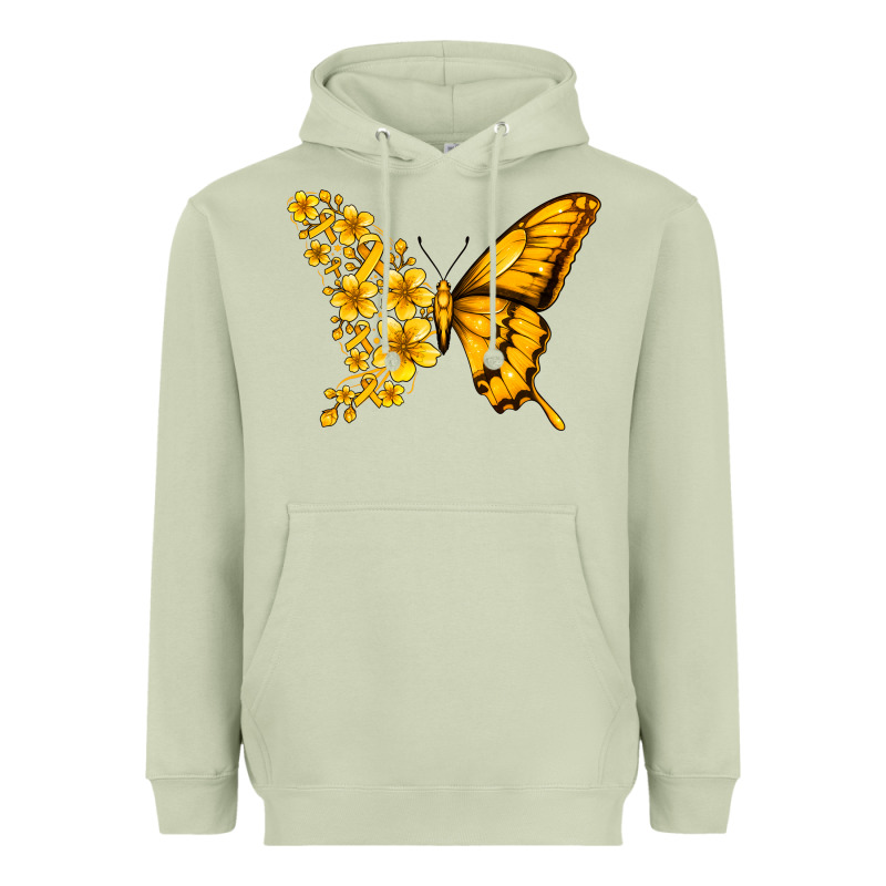 Childhood Cancer Butterfly Heavyweight Hoodie by Jasminsmagicworld | Teevron
