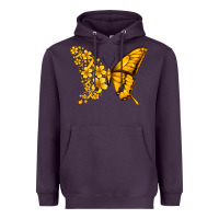 Plum childhood cancer butterfly Heavyweight Hoodie - Jasminsmagicworld