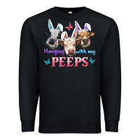 Black Hanging With My Peeps Cows Premium Sweatshirt - RanaPortraitStore