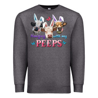 Charcoal Heather Hanging With My Peeps Cows Premium Sweatshirt - RanaPortraitStore