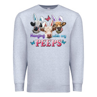 Heather Grey Hanging With My Peeps Cows Premium Sweatshirt - RanaPortraitStore