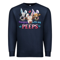 Navy Hanging With My Peeps Cows Premium Sweatshirt - RanaPortraitStore