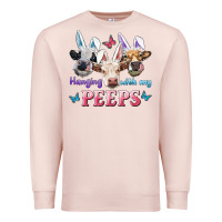 Pale Pink Hanging With My Peeps Cows Premium Sweatshirt - RanaPortraitStore