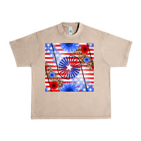 French Oak patriotic usa flag and sunflower Urban Heavy Tee - BundleAndBundleShop