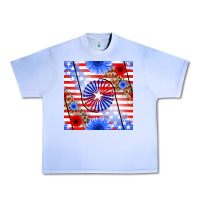 Grape Ice patriotic usa flag and sunflower Urban Heavy Tee - BundleAndBundleShop