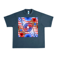 Patriotic Usa Flag And Sunflower Urban Heavy Tee | Teevron