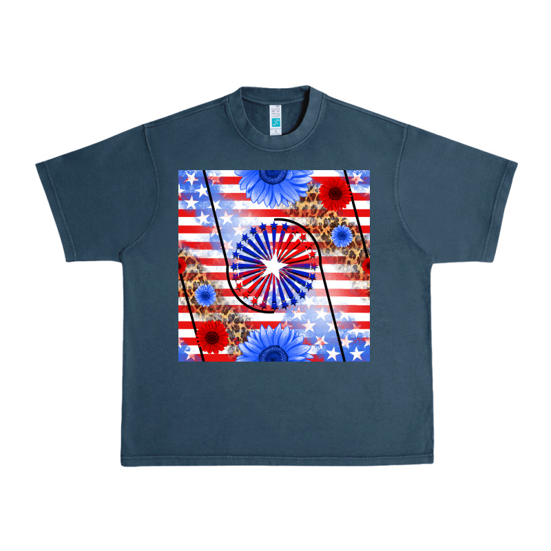 Patriotic Usa Flag And Sunflower Urban Heavy Tee by BundleAndBundleShop | Teevron