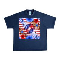 Navy patriotic usa flag and sunflower Urban Heavy Tee - BundleAndBundleShop