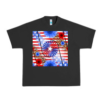 Pigment Black patriotic usa flag and sunflower Urban Heavy Tee - BundleAndBundleShop