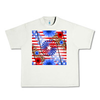 Pistachio patriotic usa flag and sunflower Urban Heavy Tee - BundleAndBundleShop